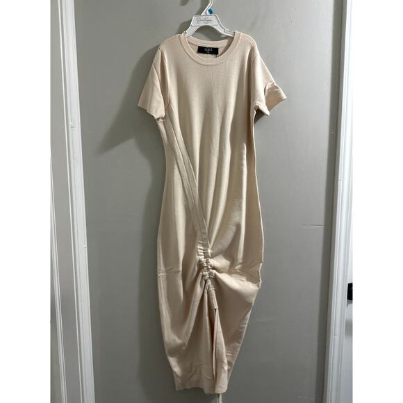 OPT One Pretty Time Ruched Front‎ Dress Size XXS Midi Cream Dress - Picture 2 of 7